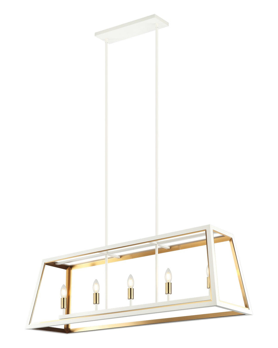 Rosalie 5-Light Black + Aged Gold Chandelier – Matteo Lighting C72105MBAG