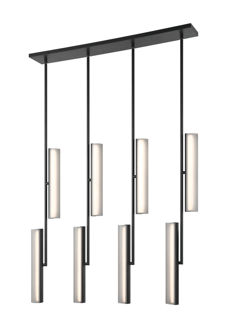 Axis 8-Light Matte Black LED Chandelier – Matteo Lighting C32208MBSM