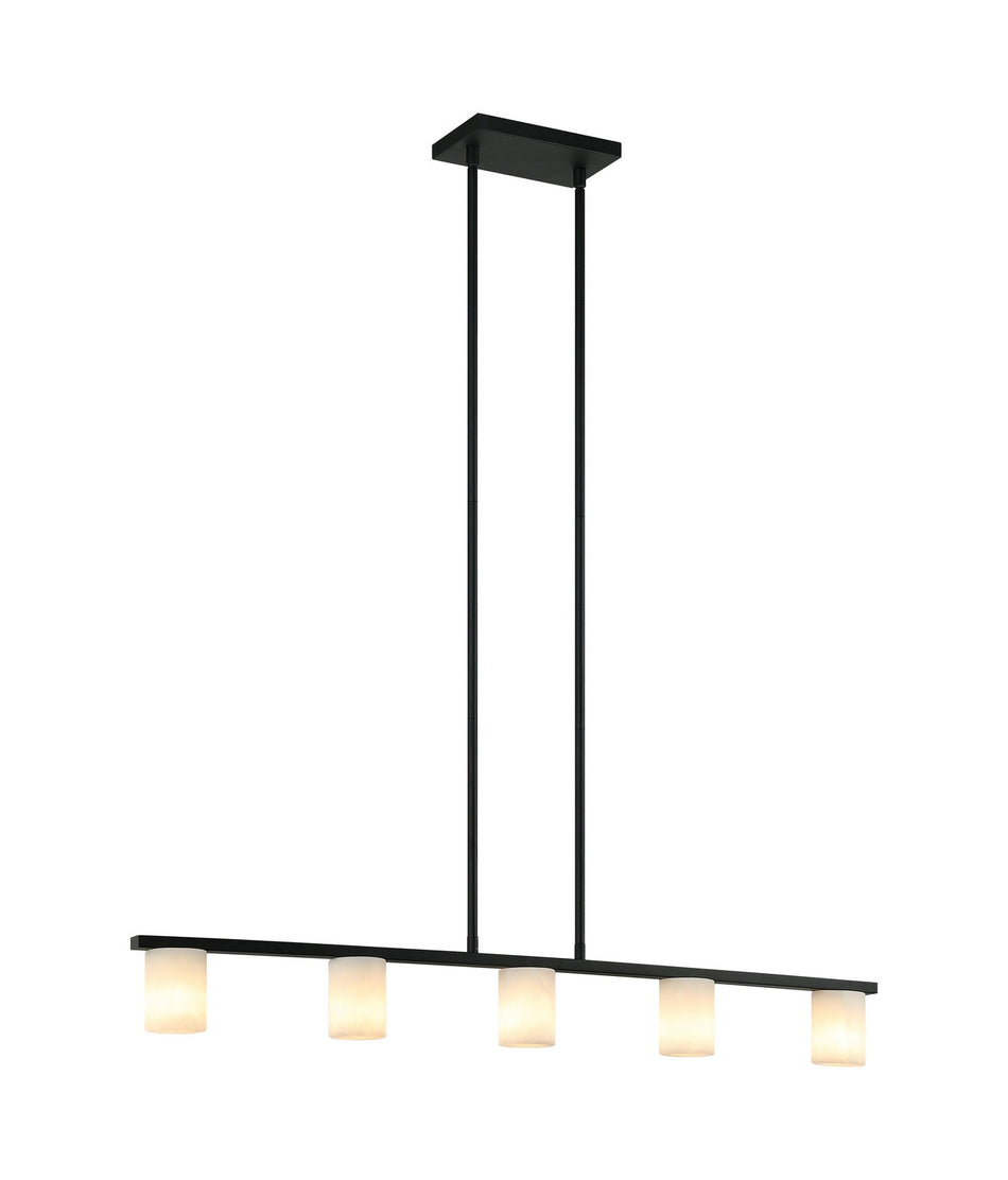 Lindy 5-Light Matte Black Alabaster Chandelier – Matteo Lighting C42905MB