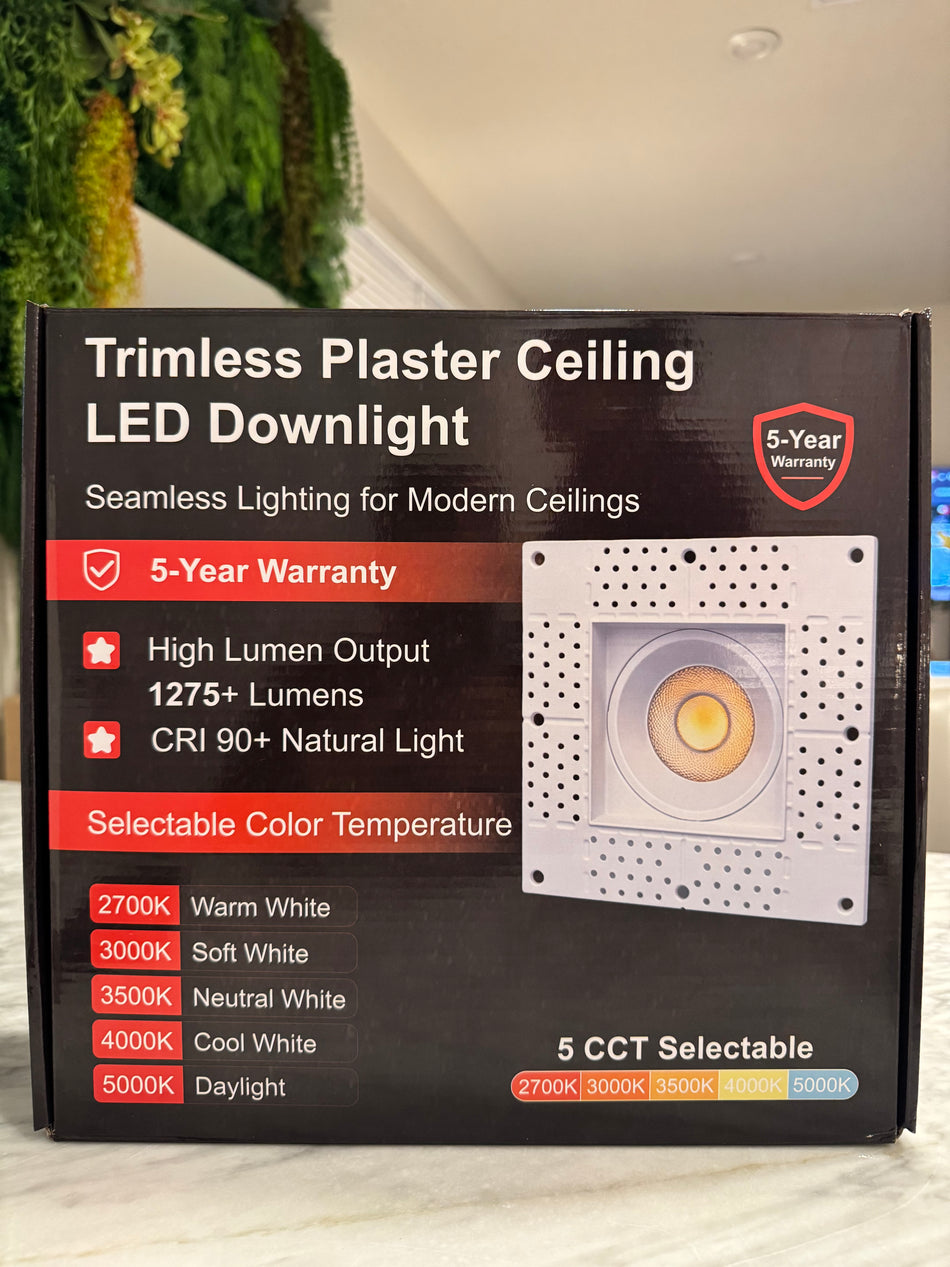 Trimless downlight angled view