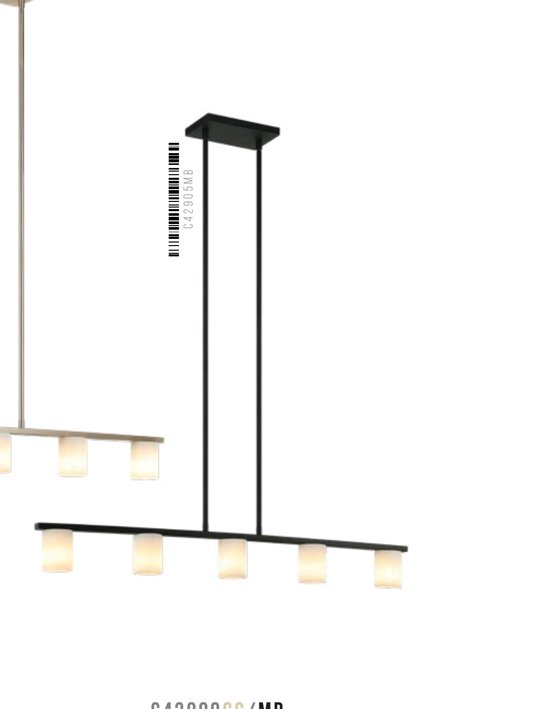 Lindy 5-Light Matte Black linear alabaster chandelier - Matteo 2026 catalog