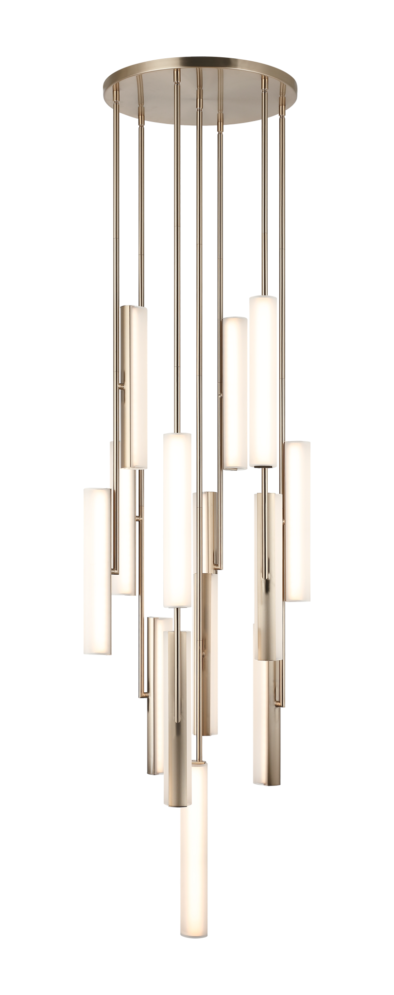Axis 14-Light Champagne Gold Frosted Glass Chandelier C32214CGFR Matteo Lighting