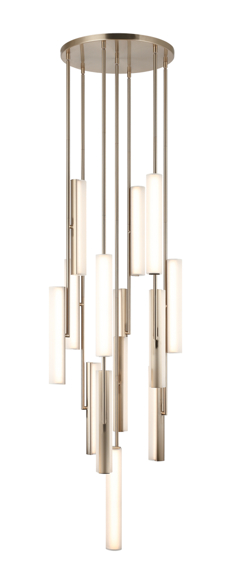 Axis 14-Light Champagne Gold Frosted Glass Chandelier C32214CGFR Matteo Lighting