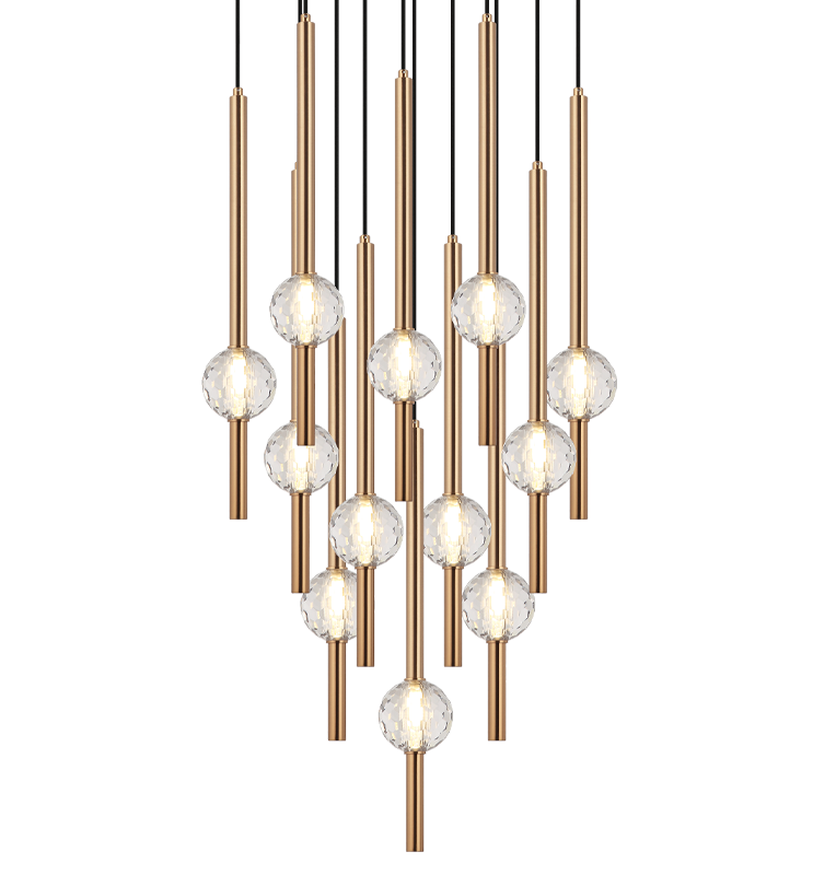 Windchimer 12-Light Aged Gold Chandelier – Matteo Lighting