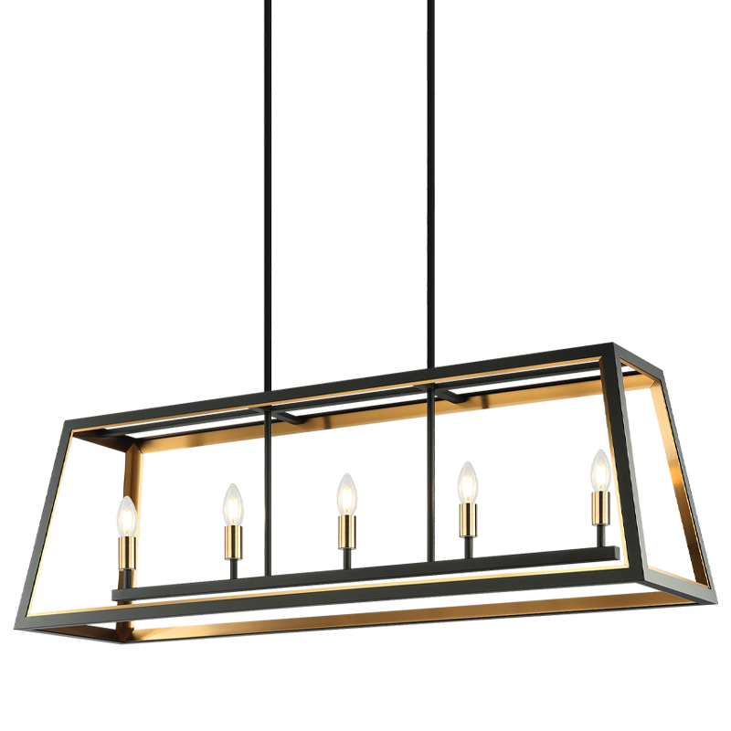 Rosalie 5-Light Black + Aged Gold Chandelier – Matteo Lighting