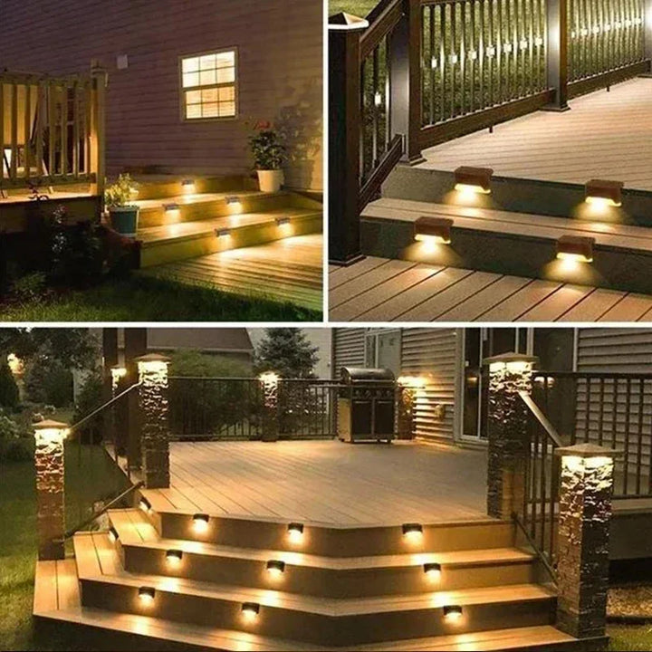 12-Pack Solar Deck Lights - Waterproof LED Outdoor Step Lamps