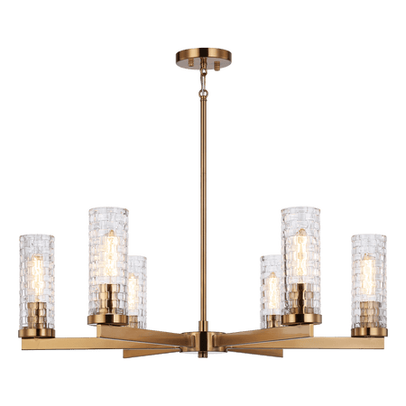 Weaver 6-Light Aged Gold Chandelier by Matteo Lighting C32106AG