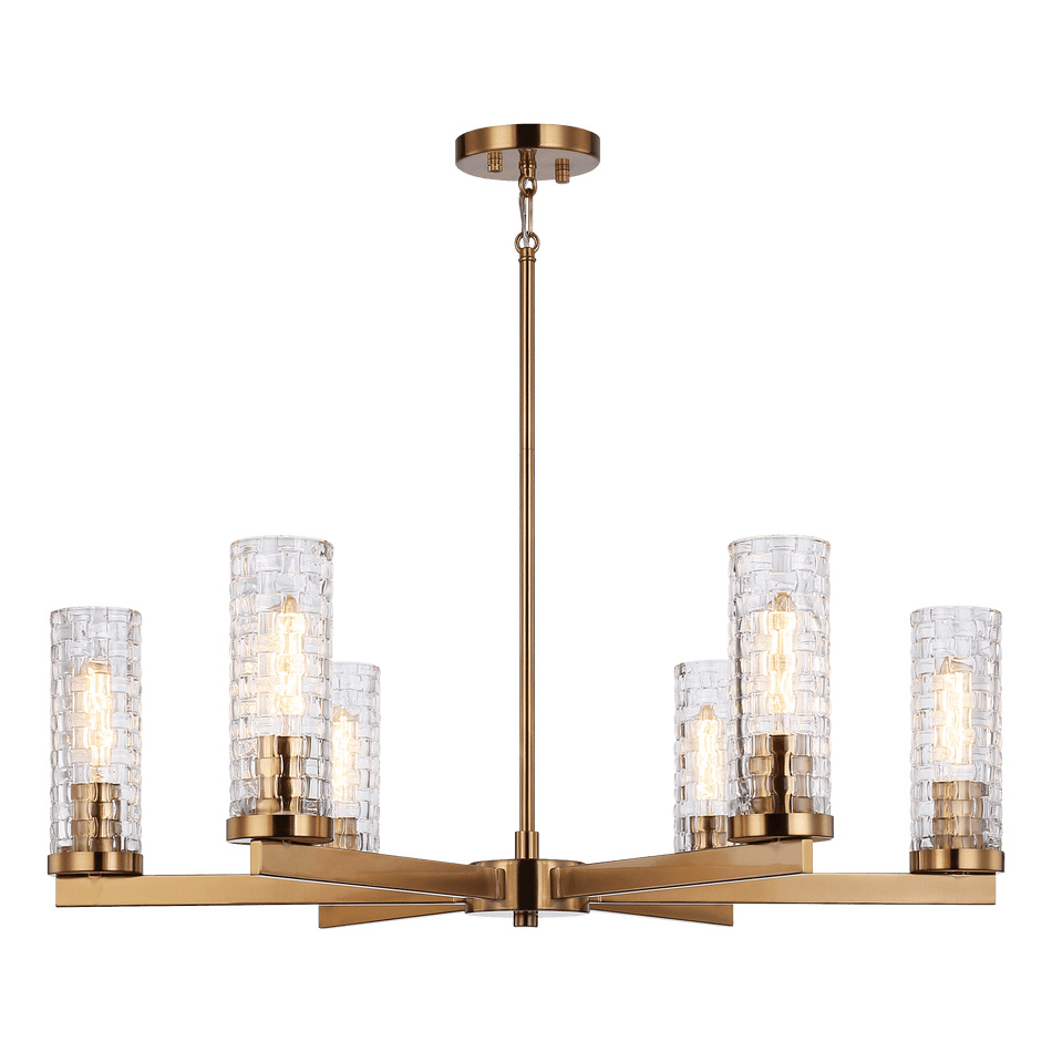 Weaver 6-Light Aged Gold Chandelier by Matteo Lighting C32106AG