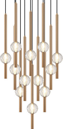 Windchimer 12-Light Aged Gold Chandelier C68912AG Matteo Lighting