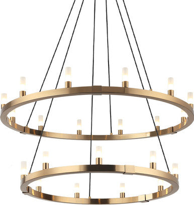 Cascadian 21-Light Aged Gold Chandelier C75221AG Matteo Lighting